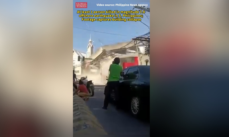 Magnitude 7.8 earthquake strikes southern Philippines; at least 1 dead, building collapse reported